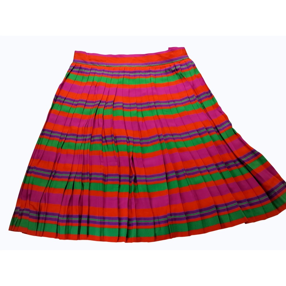 Vintage Pleated Skirt Mr. Jax Multi Colored Striped 80s Made in‎ Canada
